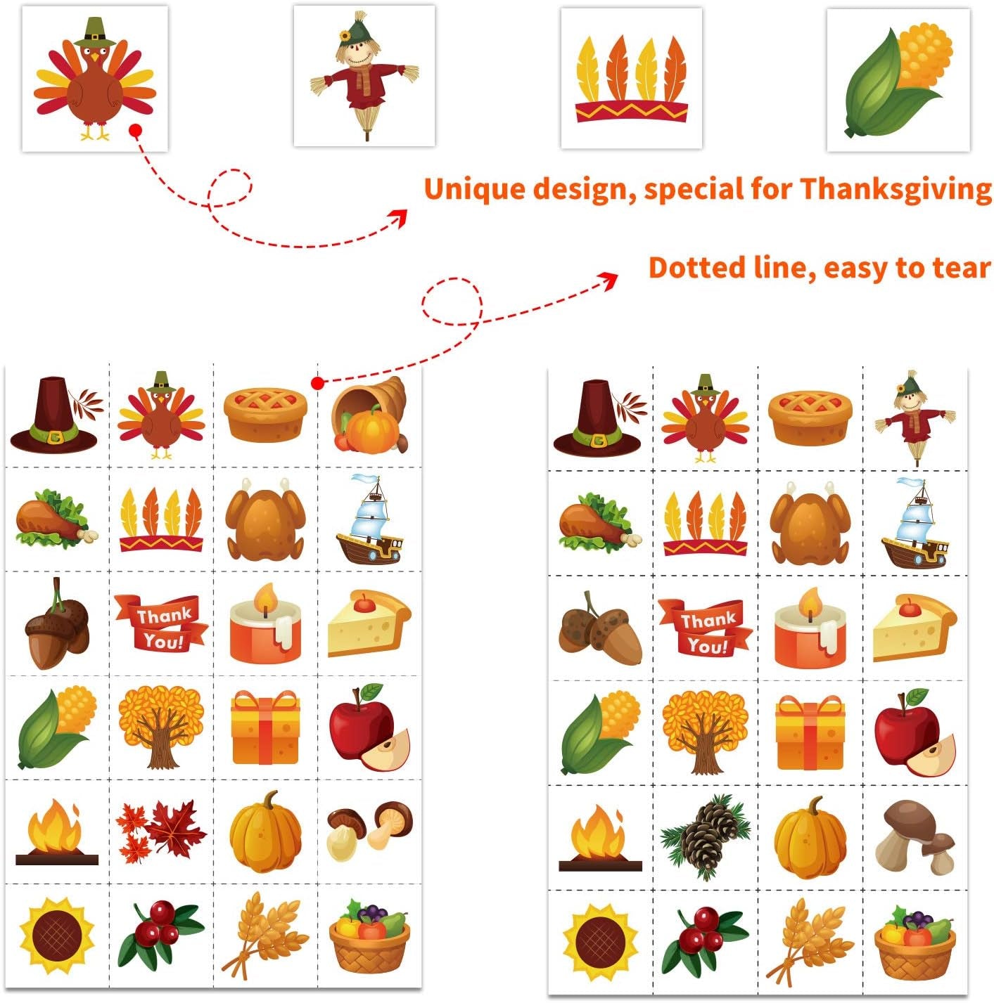 Thanksgiving Games Thanksgiving Bingo Game for Kids 24 Players Bingo Cards Thanksgiving Games for Family Thanksgiving Bingo for Toddlers Thanksgiving Activities for Kids Classroom Party