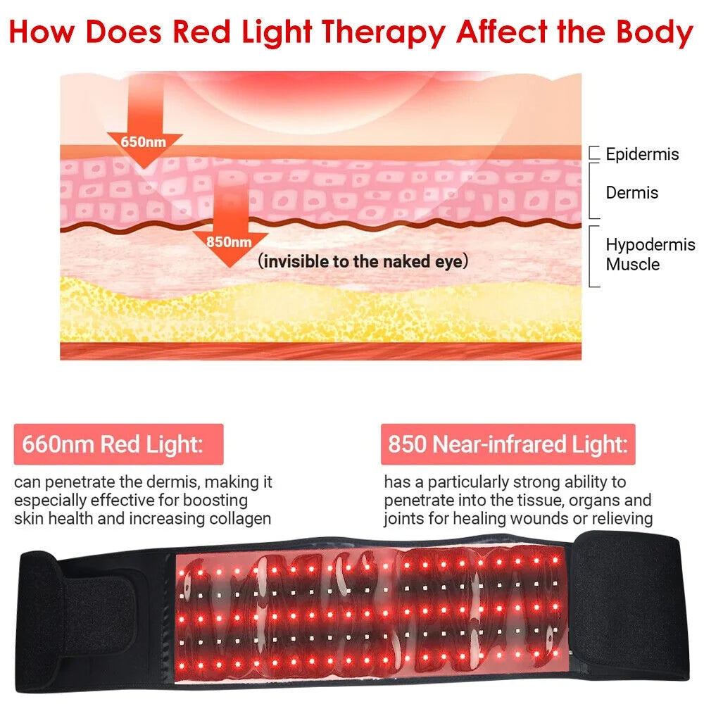 2 in 1 Laser Lipo LED Red Light Therapy Belt Pain Relief near Infrared Weight Loss