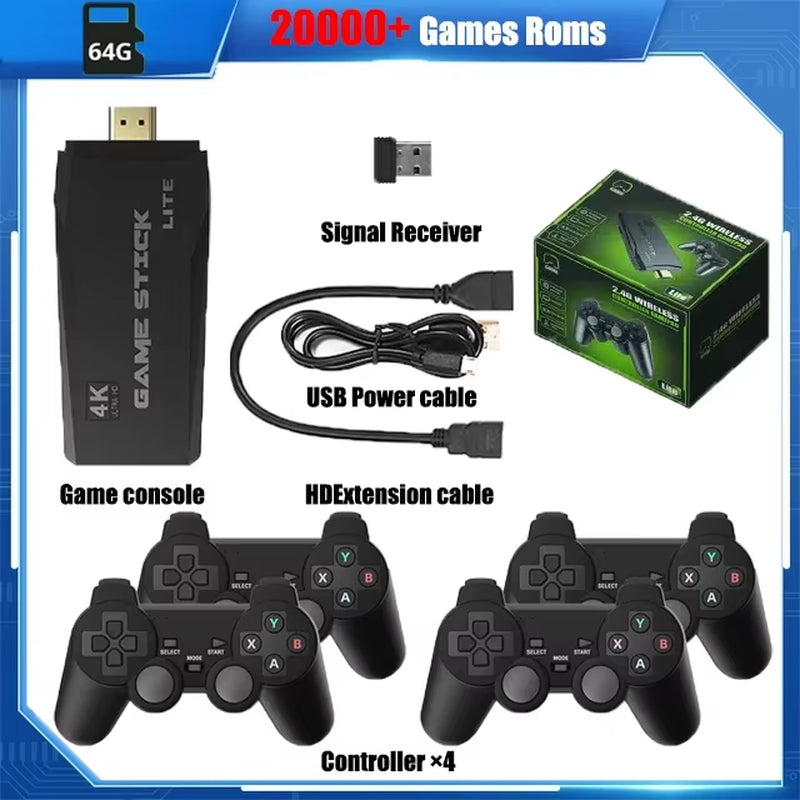 M8 Retro Video Games Console 2.4G Wireless Console Game Retro Game Stick 4K 10000 Games Portable Dendy Game Console for TV