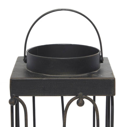 Black Metal Decorative Candle Lantern (Set of 2)