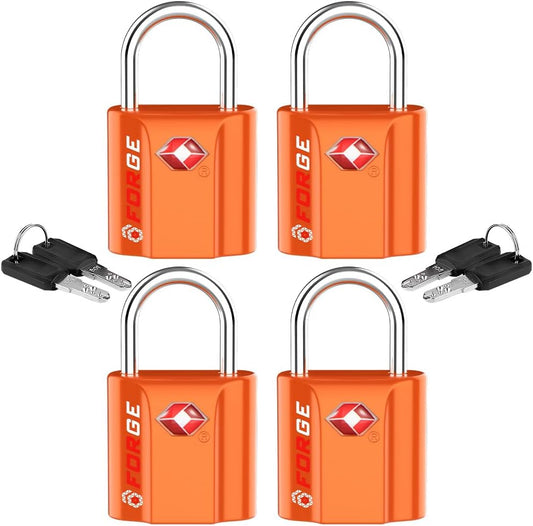 1''X1'' Small Size TSA Approved Luggage Locks: Key Locks for Travel. Ultra Secure Dimple Key Travel Locks Alloy Body Luggage Locks.