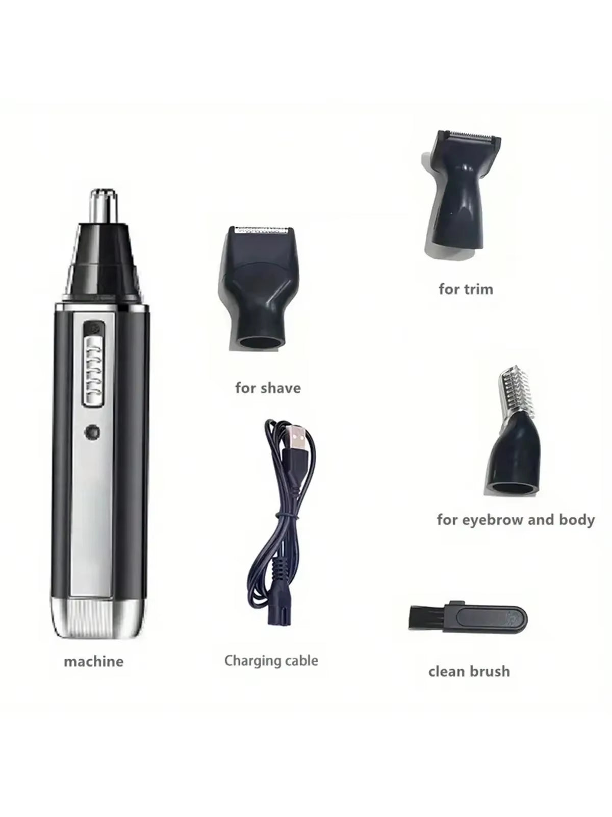 1Pc-Multi Functional Beauty Alecoy Four in One Electric Nose Hair Trimmer, Perfect Solution for Sideburns Shaving, MEN'S Care