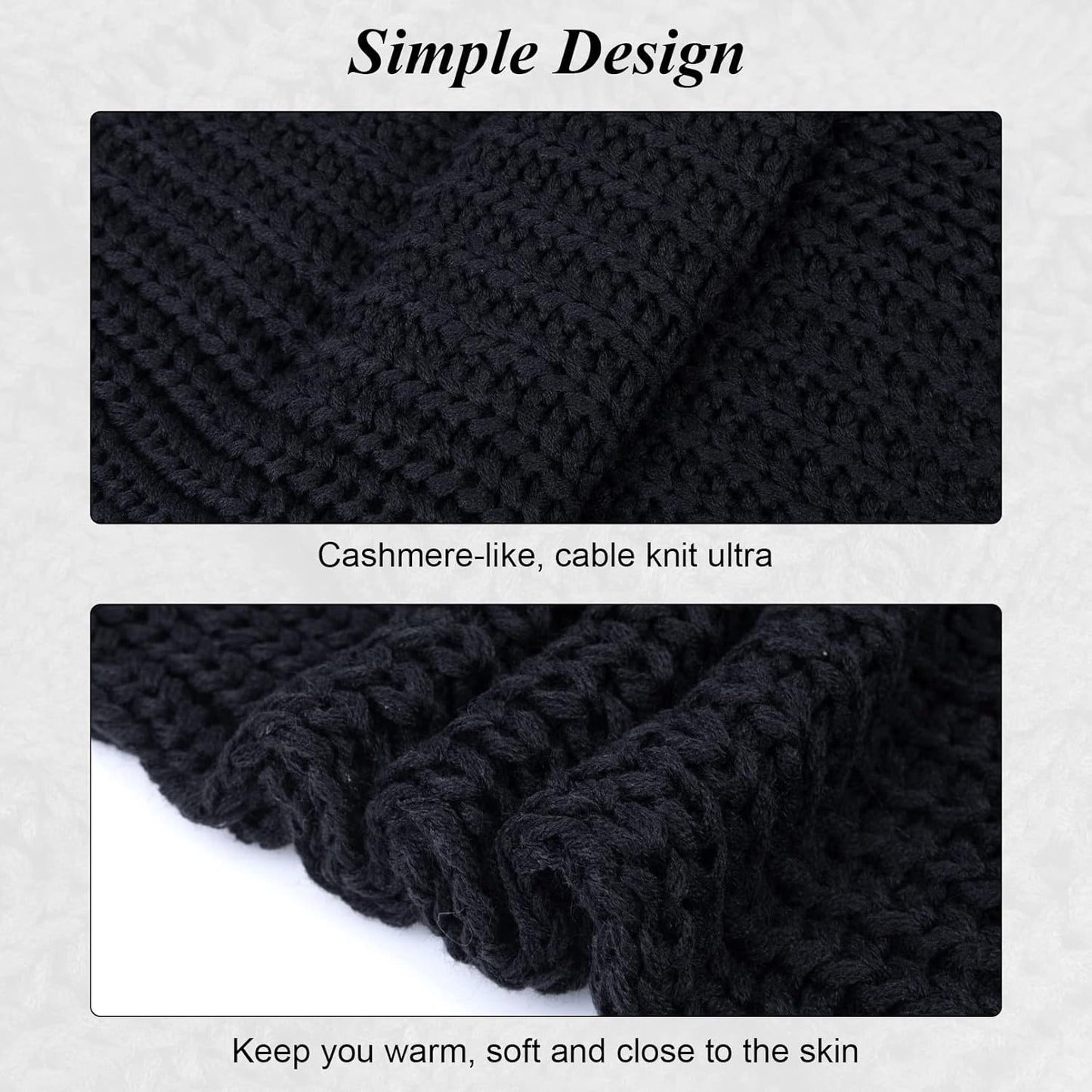 Women and Mens Winter Thick Cable Knit Wrap Chunky Long Warm Scarf