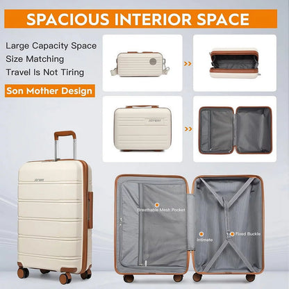 Carry-On Luggage 20" Lightweight Polypropylene Luggage, Hardshell Suitcase with Swivel Wheels