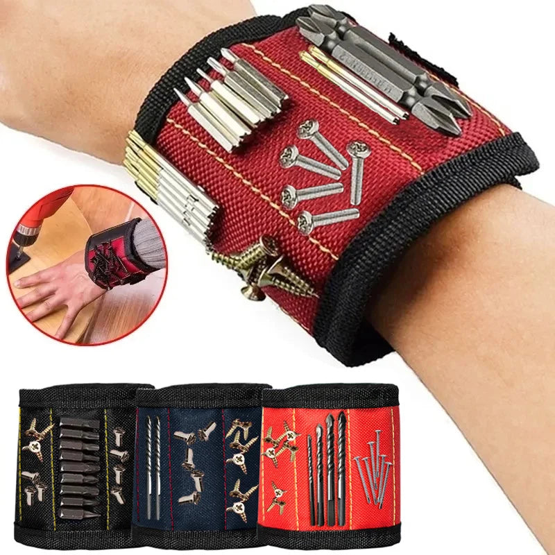 Strong Magnetic Wristband Portable Magnetic Wrist Strap Tool Bag for Holding Belt Screw Nail Nut Bolt Drill Bit Repair Tool Kit