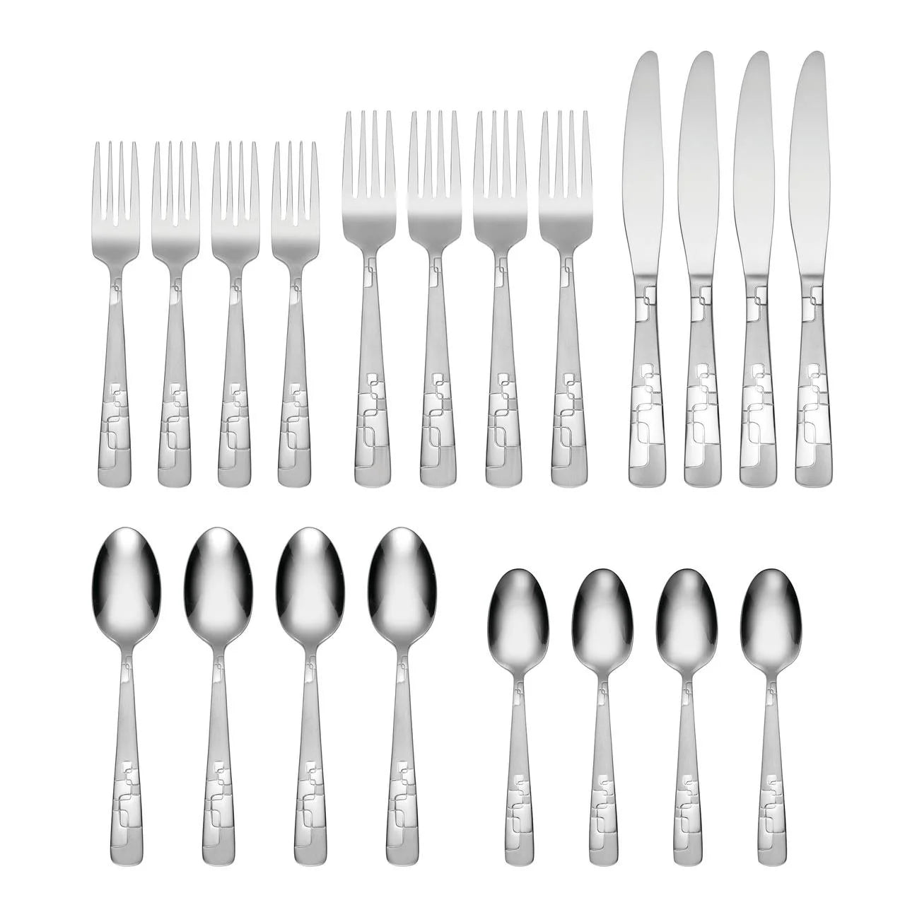 Quadratic 20 Piece Flatware Set, Service for 4