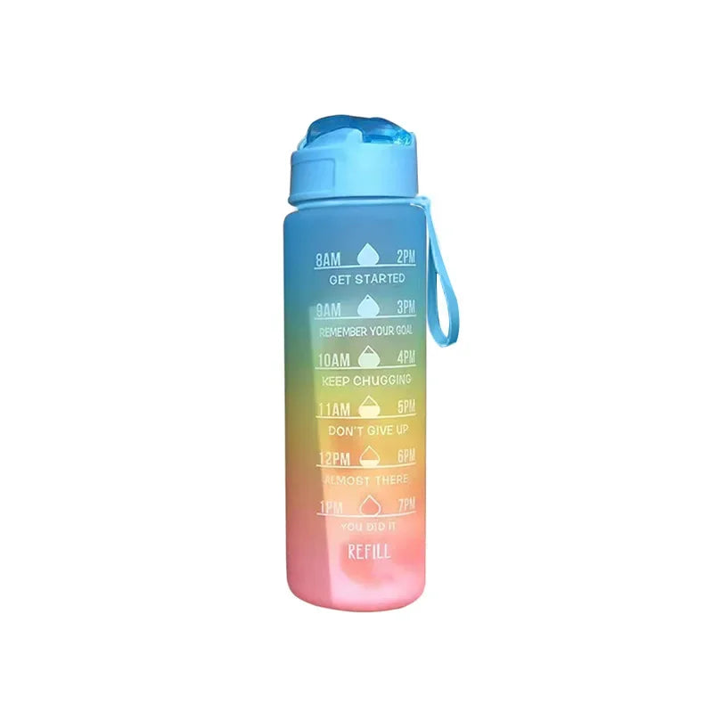 900Ml Water Bottle Motivational Sport Water Bottle Leakproof Drinking Bottles Outdoor Sports Travel Kettle Drinking Water Bottle