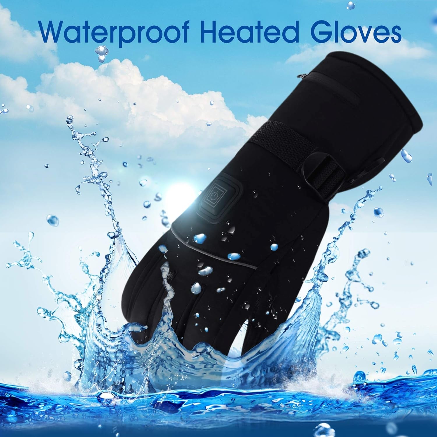 Heated Gloves Electric Rechargeable Battery Heated Gloves Waterproof Touchscreen Heated Gloves for Outdoor Sports Hiking Skiing Running Outdoor Work