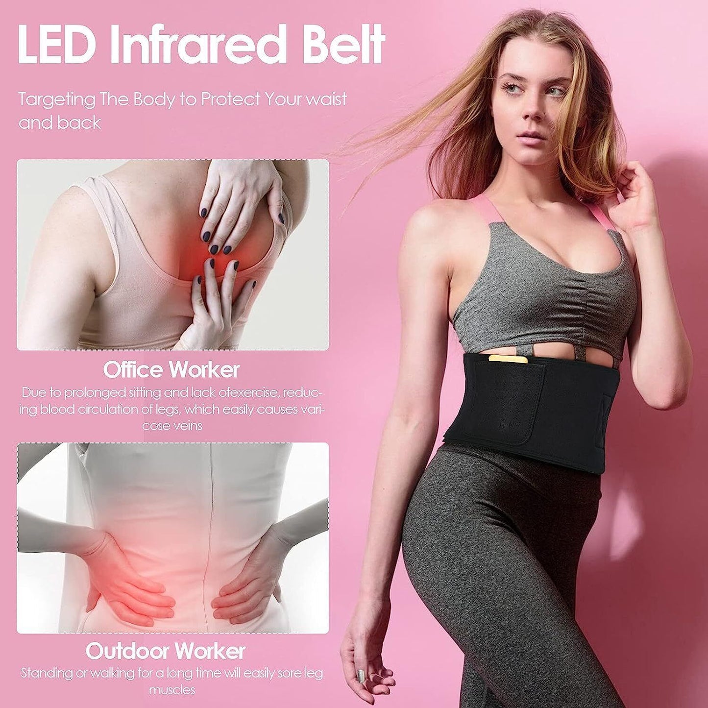 2 in 1 Laser Lipo LED Red Light Therapy Belt Pain Relief near Infrared Weight Loss