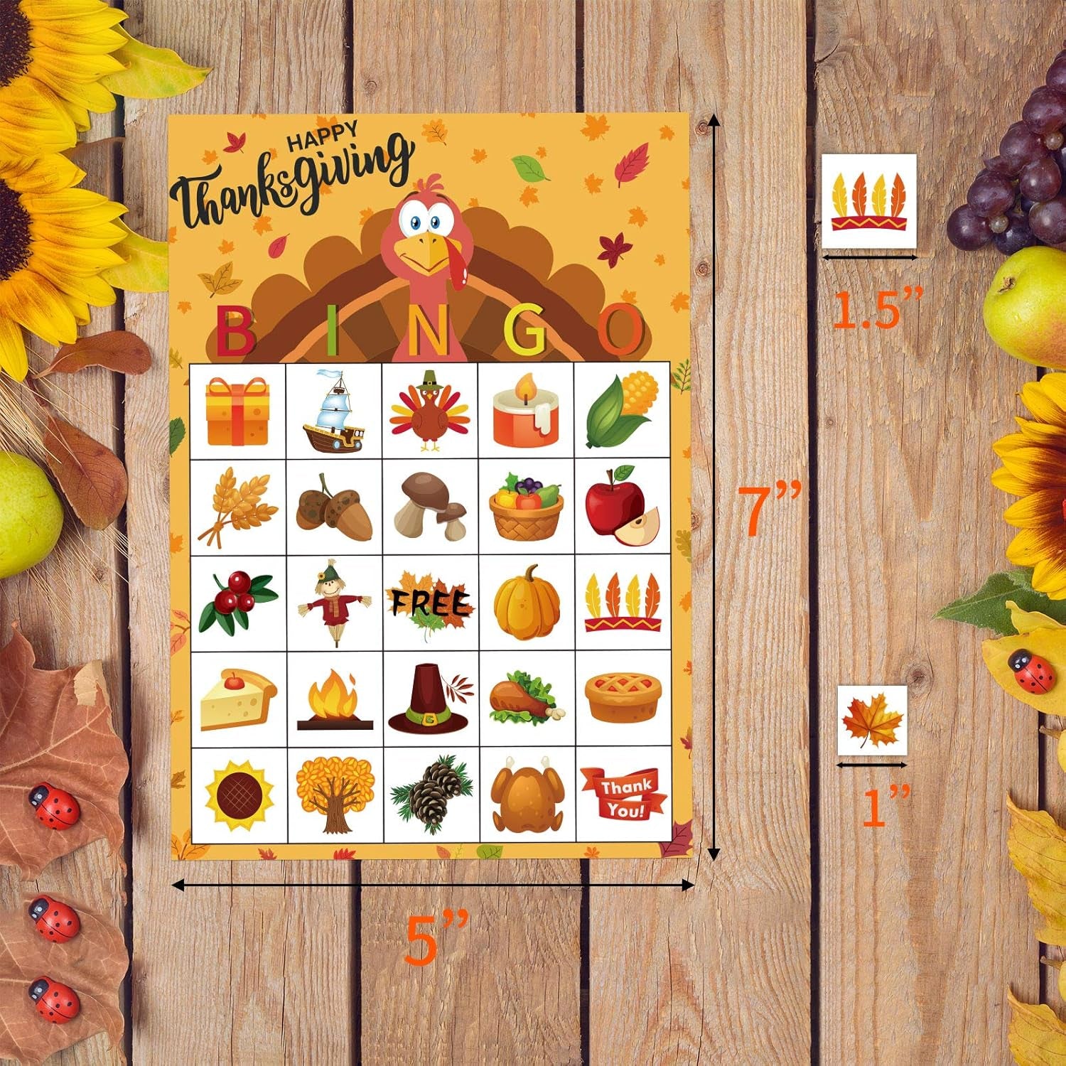 Thanksgiving Games Thanksgiving Bingo Game for Kids 24 Players Bingo Cards Thanksgiving Games for Family Thanksgiving Bingo for Toddlers Thanksgiving Activities for Kids Classroom Party