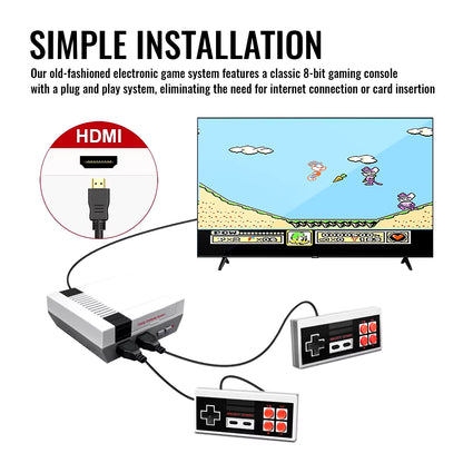 Retro Family HD Video Classic Game Console Built-In 621 Games HD Output with Two Wired Controller TF Card Loading Games