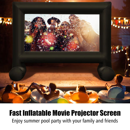 20FT Inflatable Projector Screen Projection Outdoor Home Theater W/ Blower