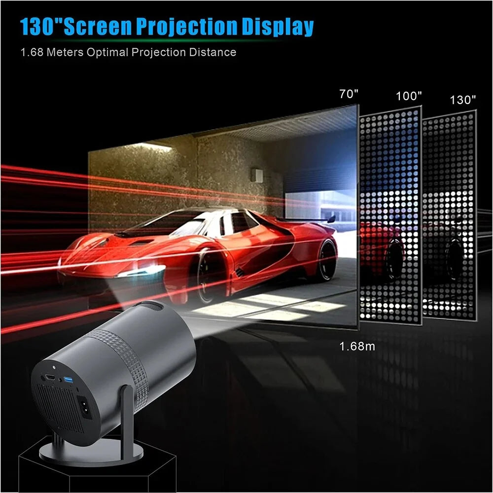 P300 Projector 4K Android 11.0 Wifi Rotatable Smart TV 720P Cinema Portable Outdoor Sync Phone Proyector for 1080P 8K Movie