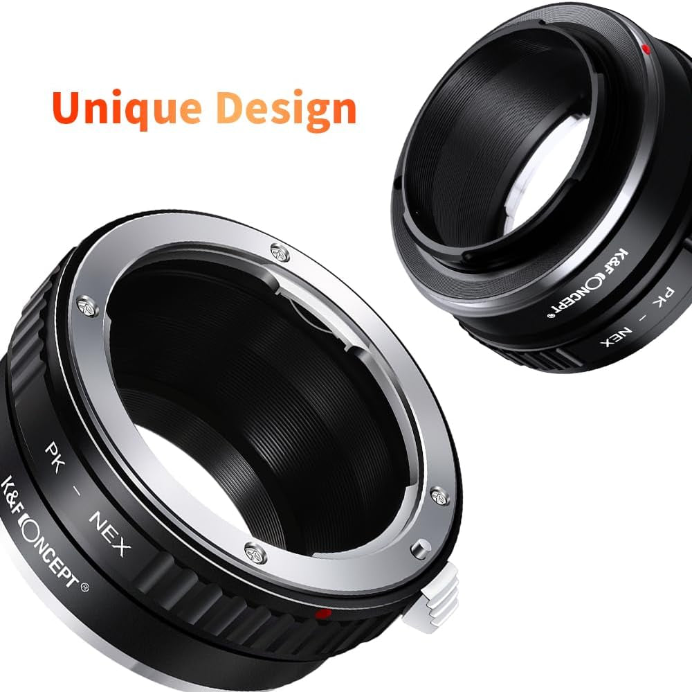 PK K Mount Lens to Sony NEX E-Mount Lens Adapter, Compatible with Sony NEX-3 NEX-3C NEX-3N NEX-5 NEX-5C NEX-5N NEX-5R NEX-5T NEX-6 NEX-7 NEX-F3 NEX-VG10 VG20