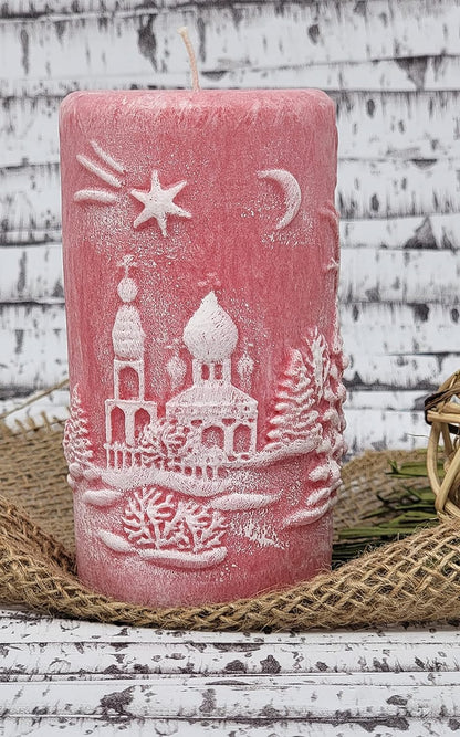 Christmas Scene Candle | Christmas Candle | Holiday Candle | Design Candle (Green)