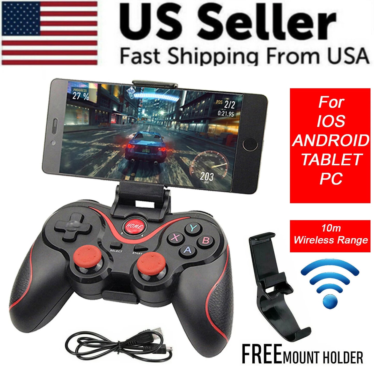 Wireless Bluetooth Mobile Controller Gamepad for IOS /Android Tablet Smart Phone