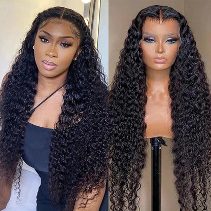 200% Density Deep Wave Wig 13X4 13X6 HD Transparent Lace Frontal Wig Curly Wave Wig 5X5 Lace Wig Human Hair Wigs for Black Women