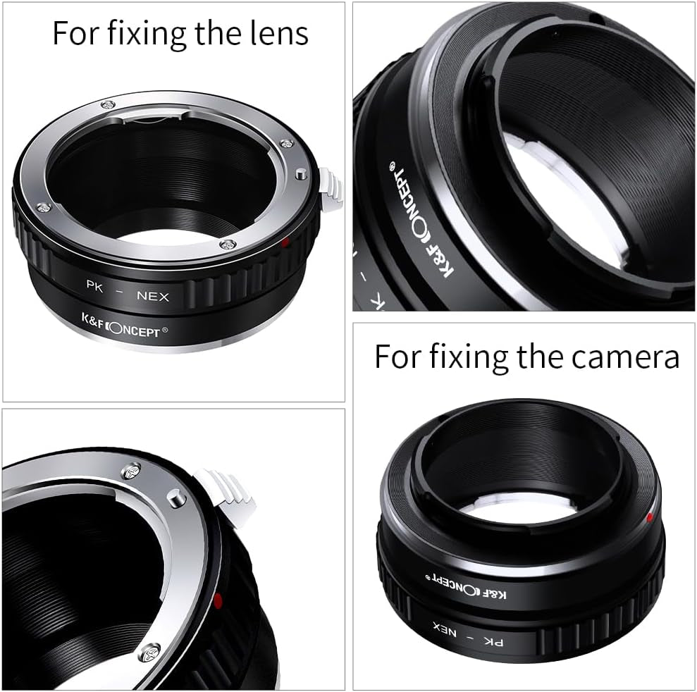 PK K Mount Lens to Sony NEX E-Mount Lens Adapter, Compatible with Sony NEX-3 NEX-3C NEX-3N NEX-5 NEX-5C NEX-5N NEX-5R NEX-5T NEX-6 NEX-7 NEX-F3 NEX-VG10 VG20