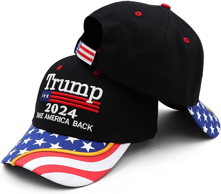 Trump Hat 2024 MAGA Hat Make America Great Again Donald Trump Slogan with USA Flag Cap Trump Merchandise Gift for Woman Men