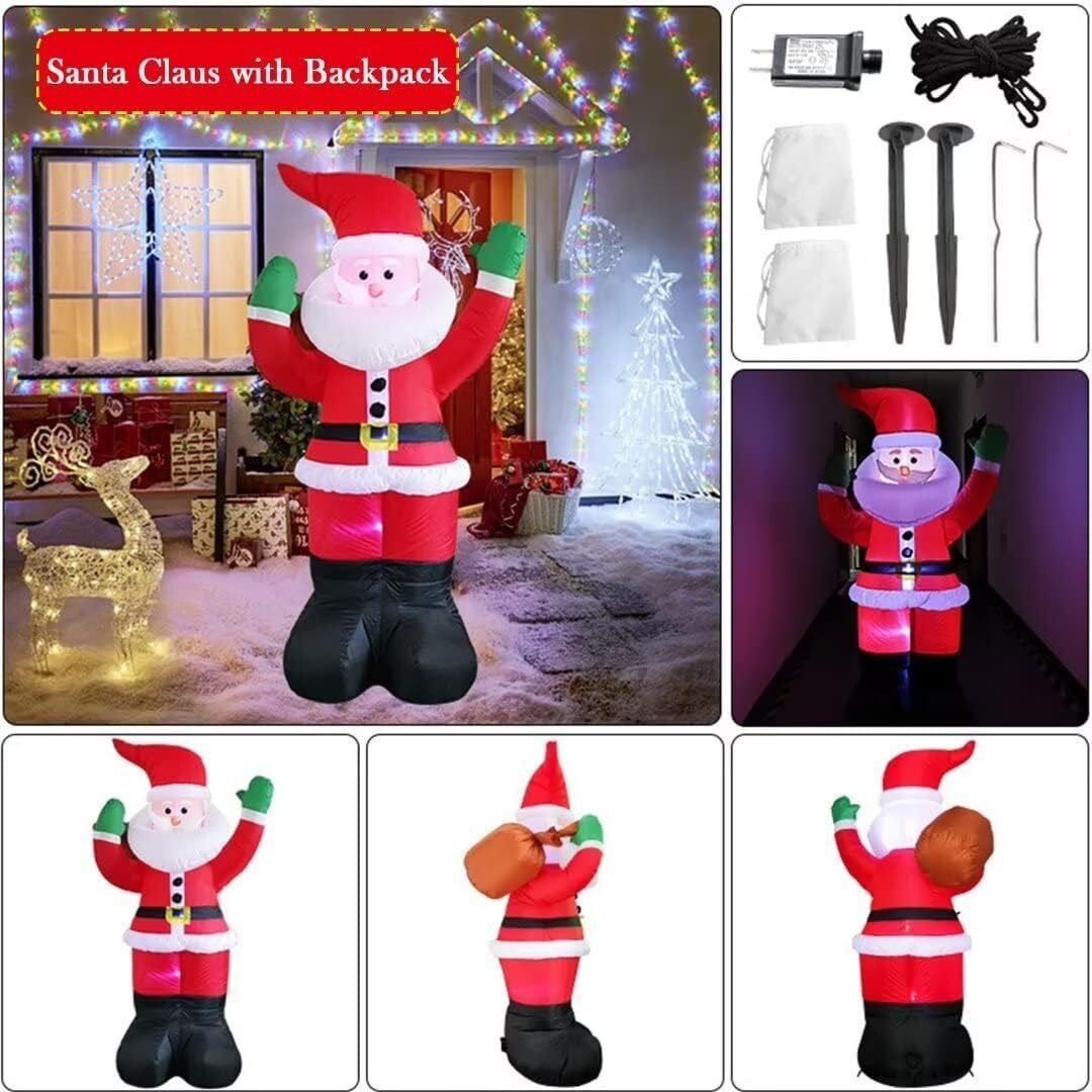 6 FT Christmas Inflatables Santa Claus Christmas Inflatables Built-In LED Lights