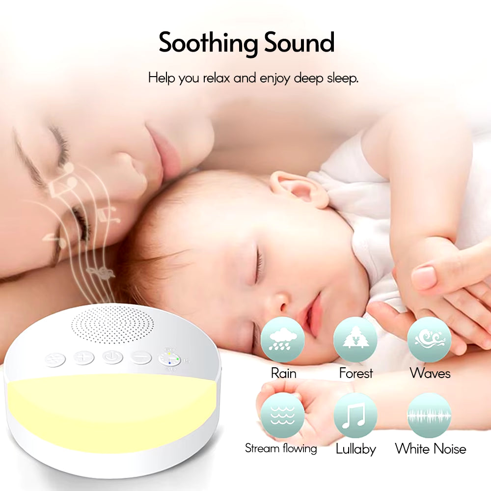 White Noise Sleep Machine Built-In 6 Soothing Sound Soft Breath Light 15/30/60 Intelligent Timing Sleep Machine of All Ages