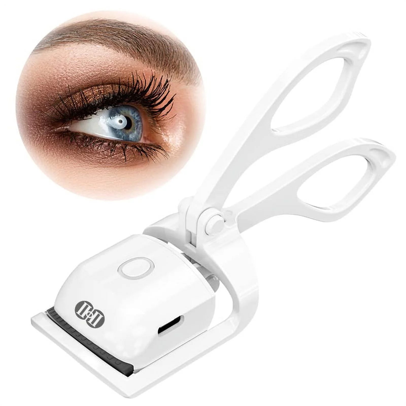 Heated Eyelash Curler – Rechargeable Electric Eyelash Curler – Long-Lasting Heated Lash Curler for Natural Lashes – Handheld Eyelash Heated Curler with Quick Pre-Heat