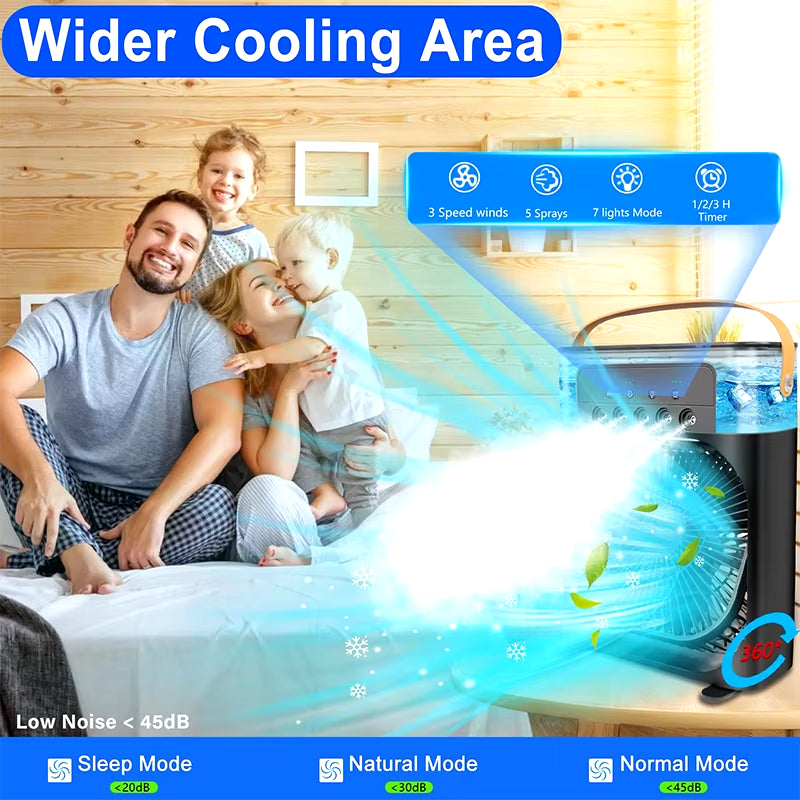 Stand Fan Air Cooler Heating Dissipation Portable Air Cooling with Ice Air Cooler