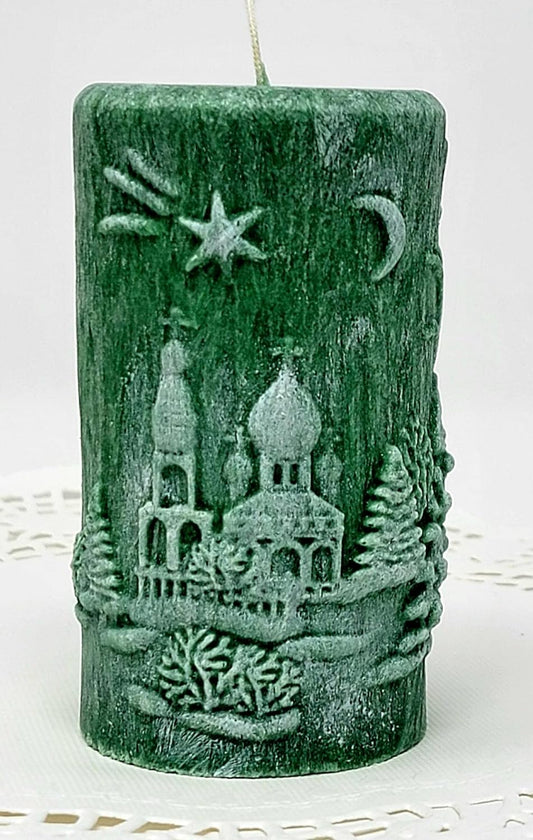 Christmas Scene Candle | Christmas Candle | Holiday Candle | Design Candle (Green)