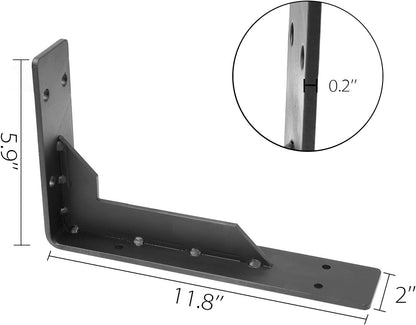 Countertop Support Brackets Heavy Duty, 12" X 6" Max Load 330 Lb 5 Mm Thick Iron Industrial Shelf Brackets Black Metal Farmhouse Wall Mounted Floating L Support for Hanging DIY Open Shelving