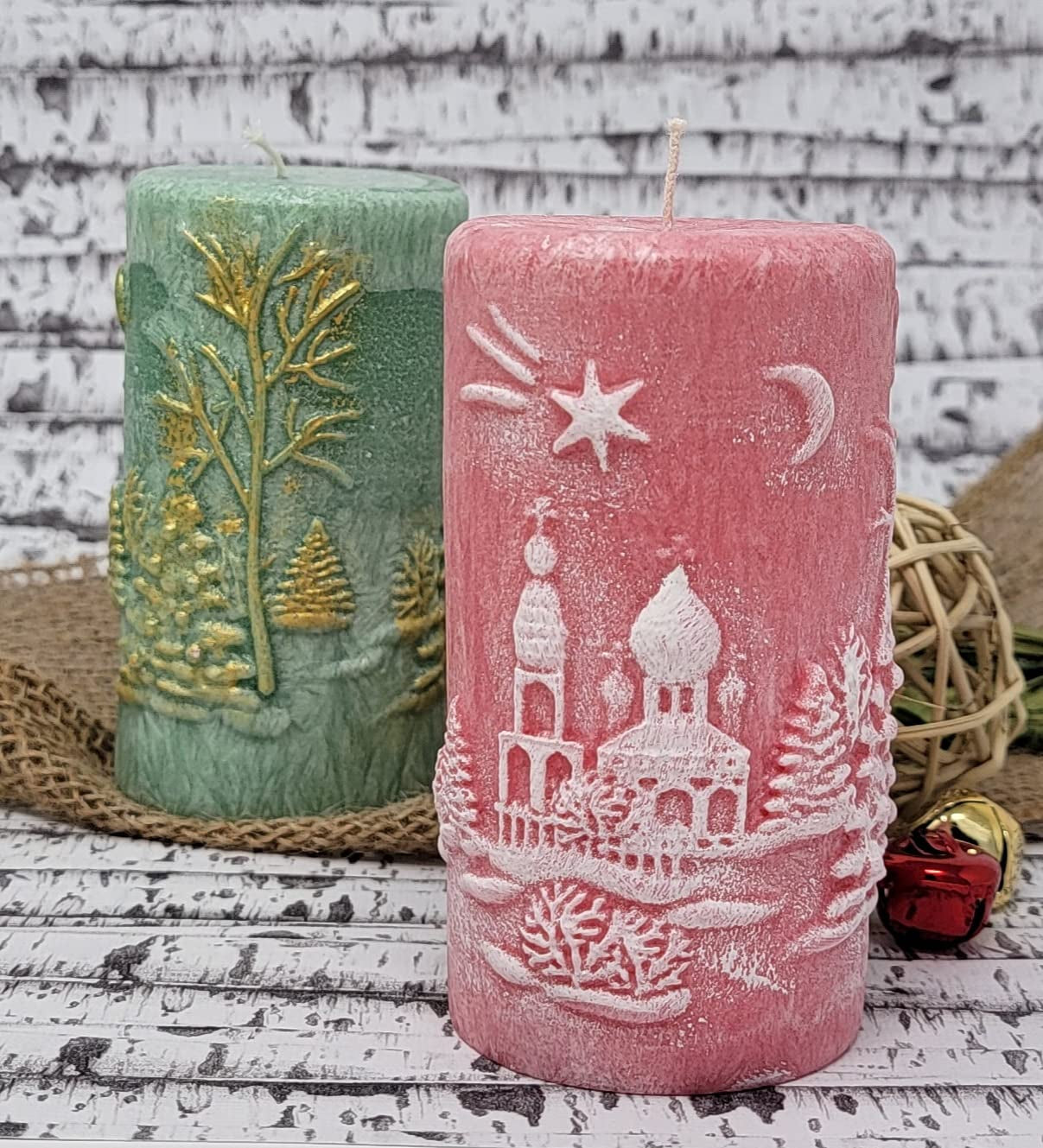 Christmas Scene Candle | Christmas Candle | Holiday Candle | Design Candle (Green)