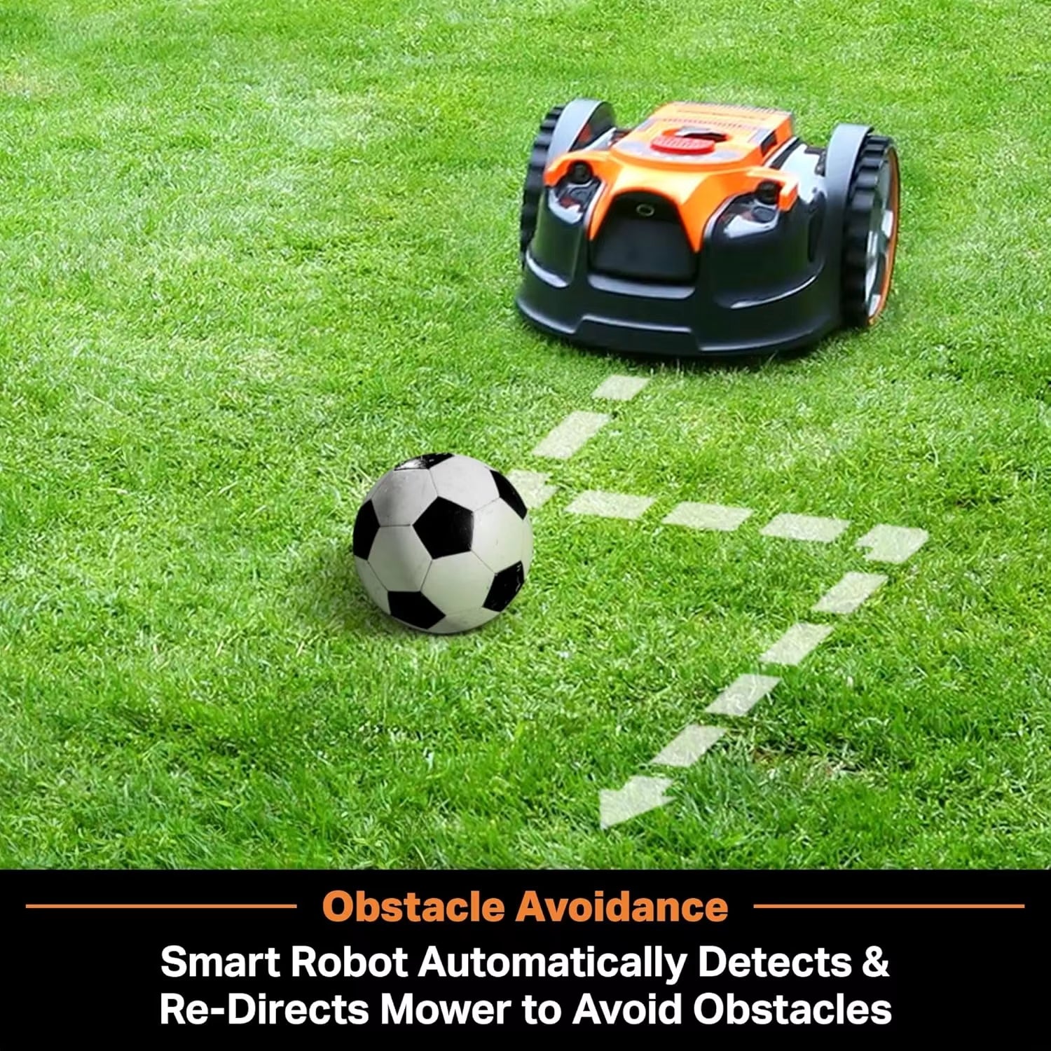 Ocumow™ Robot Lawn Mower Perimeter Wire Free Robotic for Small Yards up to 1000 Square Feet Optical Navigation Automa