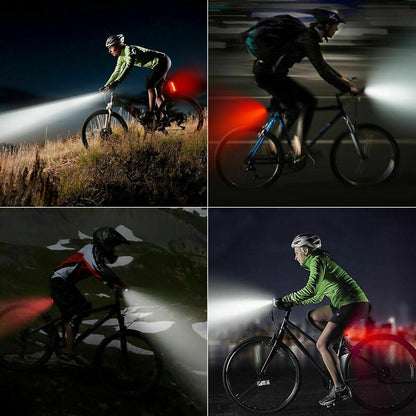 USB Rechargeable LED Bicycle Headlight Bike Head Light Cycling Rear Front Lamp Bike Light Rainproof USB Rechargeable LED Bicycle Light