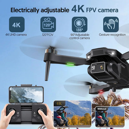 H16 Drone with Camera for Adults 4K, Foldable Drone for Beginners with Brushless Motor, Optical Flow Positioning, with 2 Batteries and Carrying Case