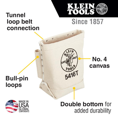 5416T Tool Bag, Bull-Pin and Bolt Pouch, No. 4 Canvas with Tunnel Connection, 5 X 10 X 9-Inch