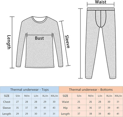 Men'S Thermal Underwear Fleece Lined Performance Fleece Tactical Sports Shapewear Thermal Set