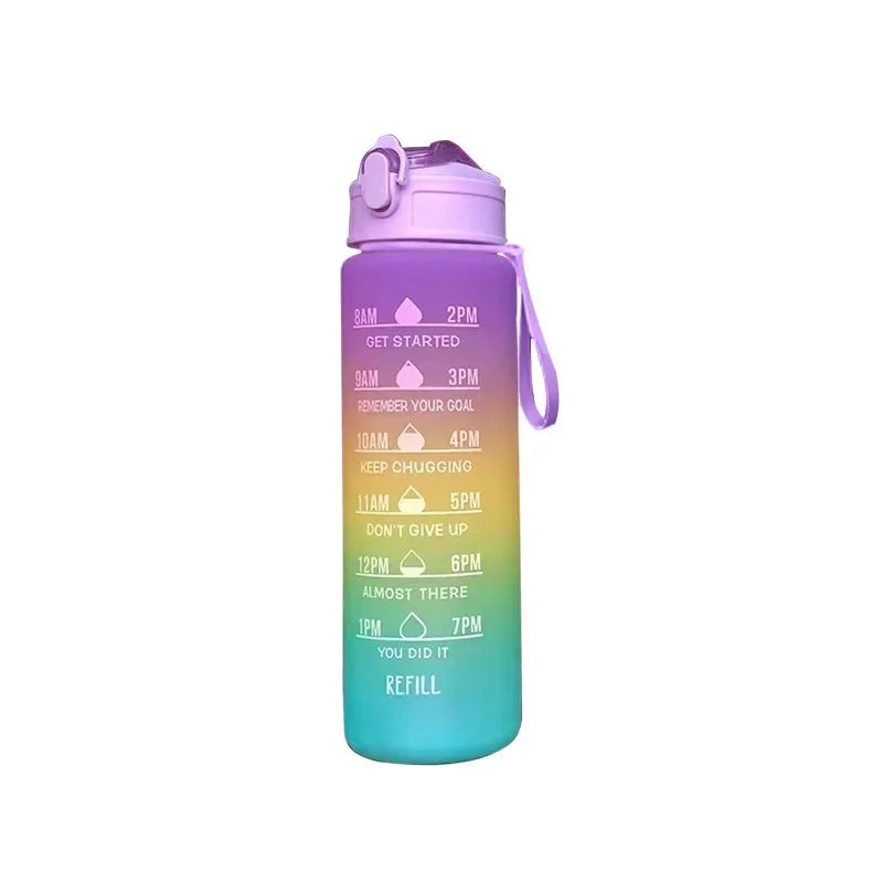 900Ml Water Bottle Motivational Sport Water Bottle Leakproof Drinking Bottles Outdoor Sports Travel Kettle Drinking Water Bottle