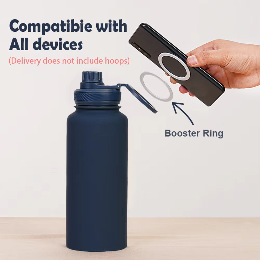 For Magsafe 1L/950ML Insulated Bottle Water Bottle with Rotating Phone Holder Thermal Water Cup Thermal Mug for Outdoor Sports