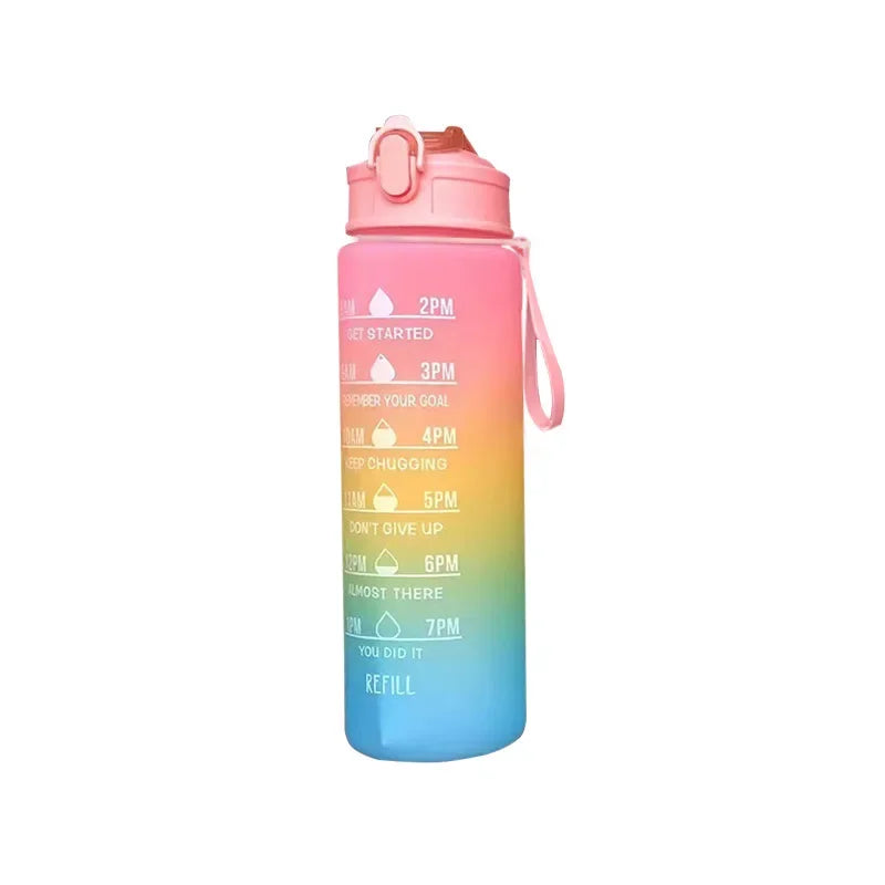 900Ml Water Bottle Motivational Sport Water Bottle Leakproof Drinking Bottles Outdoor Sports Travel Kettle Drinking Water Bottle