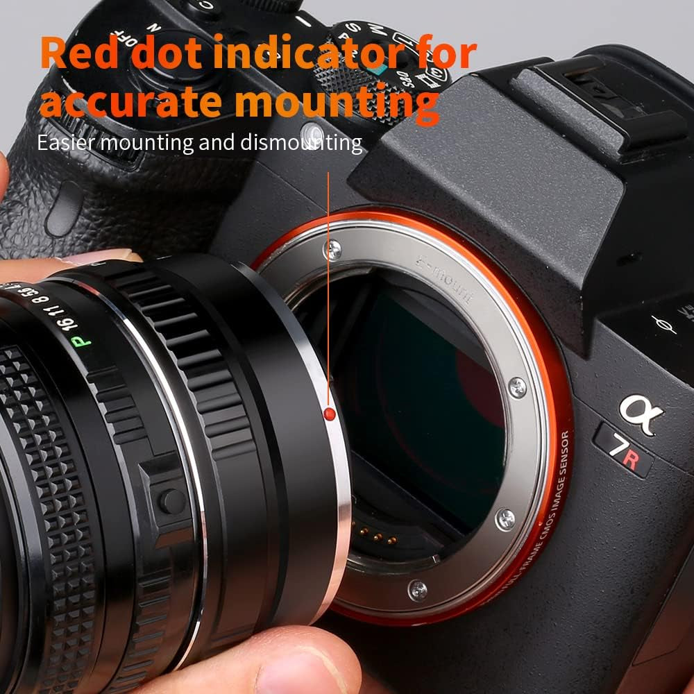 PK K Mount Lens to Sony NEX E-Mount Lens Adapter, Compatible with Sony NEX-3 NEX-3C NEX-3N NEX-5 NEX-5C NEX-5N NEX-5R NEX-5T NEX-6 NEX-7 NEX-F3 NEX-VG10 VG20