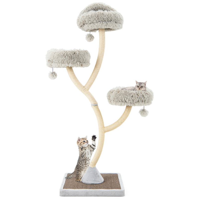 70 Inch Tall Cat Tree 4-Layer Cat Tower with 3 Perches and Dangling Balls