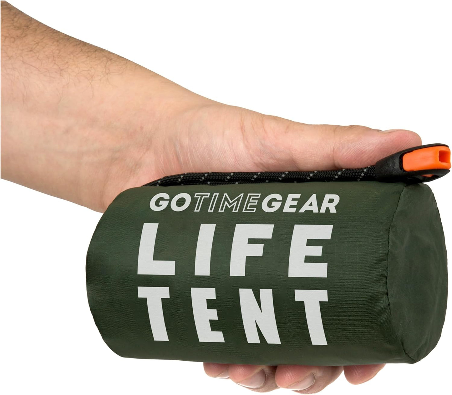 Survival Life Tent • 2 Person Mylar Emergency Shelter Tube Tent + Paracord • All-Weather Protection for Camping, Hiking, & Survival Kits • Includes Emergency Whistle