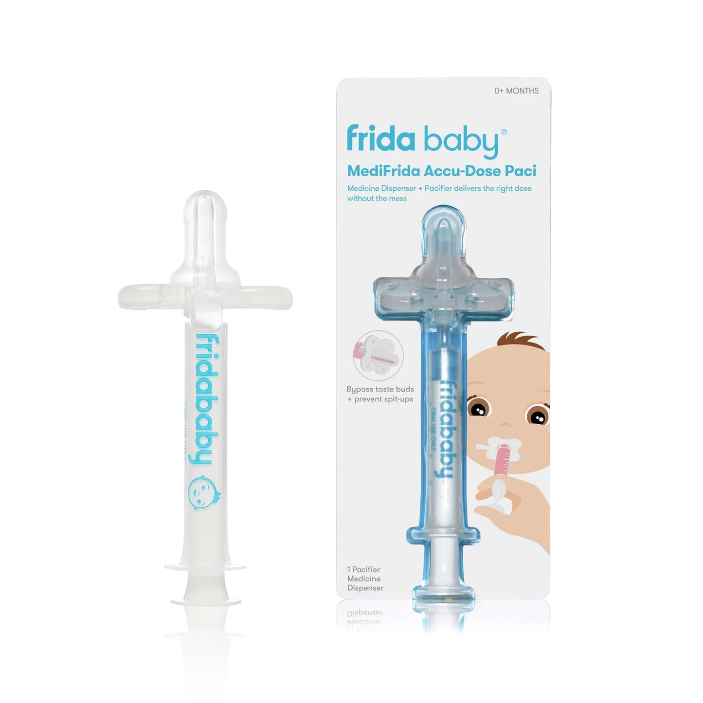 Medifrida Accu-Dose Baby Medicine Syringe with Pacifier Tip, Sick Baby Essentials