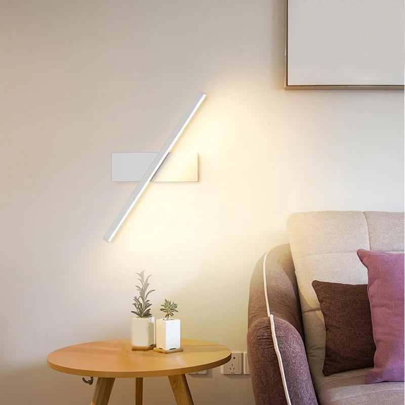 LED Wall Lamp Nordic Modern Minimalist Bedroom Bedside Lamp Creative Staircase Lamp Living Room Rotating Wall Lamp