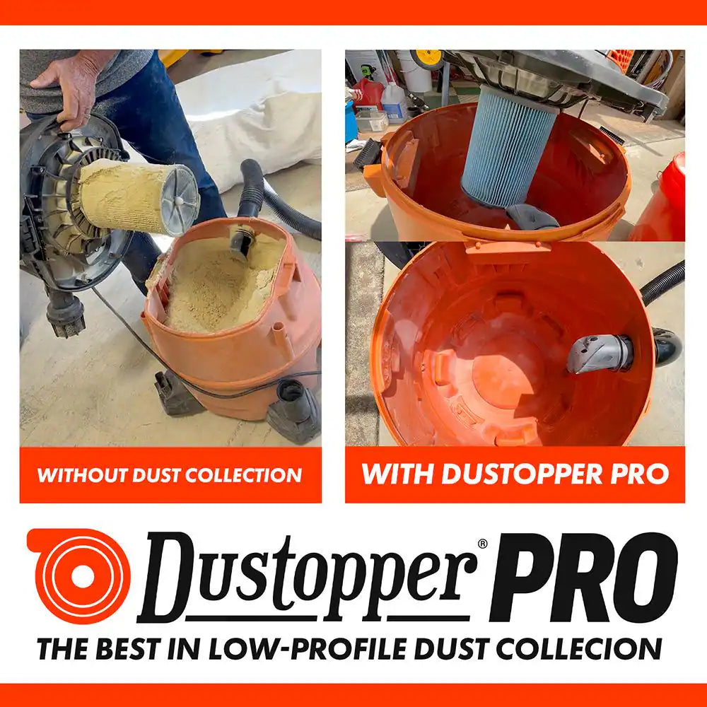 PRO High Efficiency Cyclonic Dust Separator, 12 In. Dia with 2.5 In. Hose, 36 In. L with 2 High-Flow Sweep Elbows