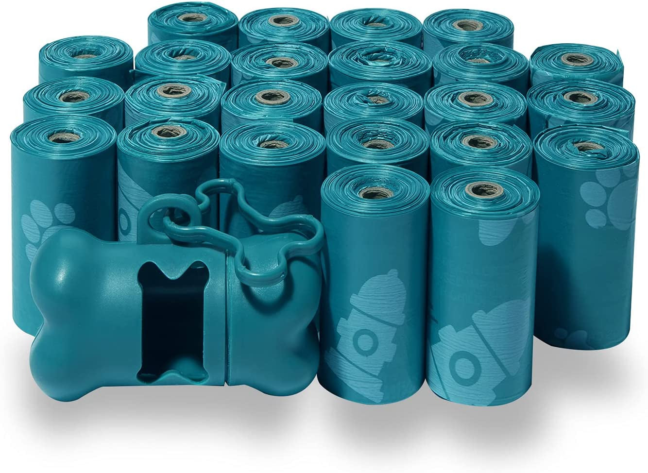 Dog Poop Bags (360 Bags) for Waste Refuse Cleanup, Doggy Roll Replacements for Outdoor Puppy Walking and Travel, Leak Proof and Tear Resistant, Thick Plastic - Turquoise