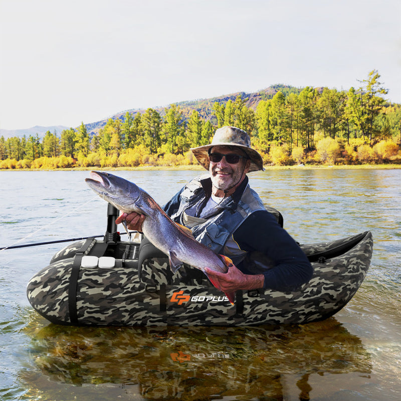 Inflatable Fishing Float with Adjustable Straps & Storage Pockets-Camouflage