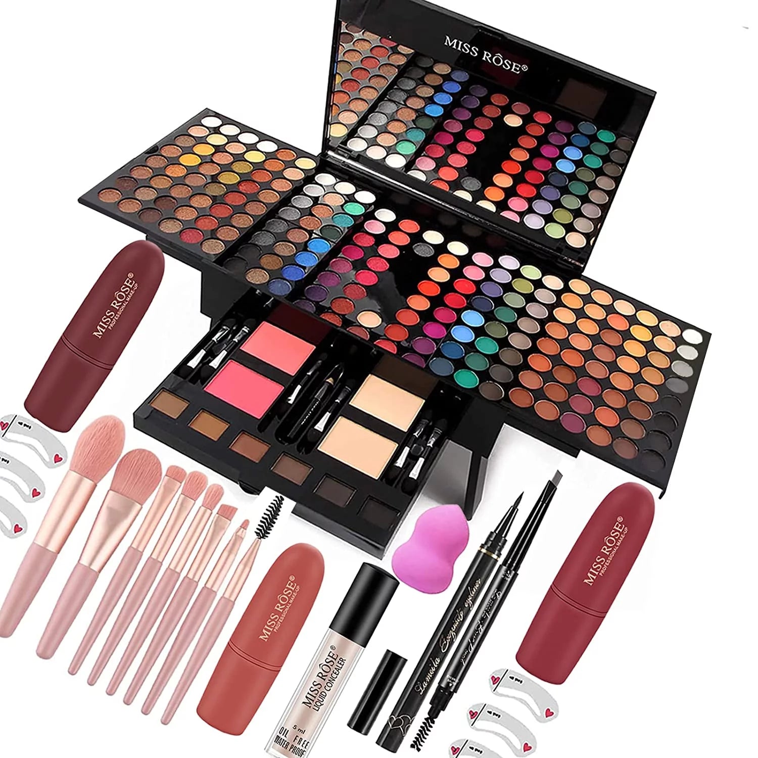 190 Colors Makeup Kit,Professional Makeup Kits for Women Full Kit,All in One Makeup Set for Women&Beginner,Include Eyeliner/Eyeshadow/Lipstick/Compact Powder/Glitter Powder/Makeup Brush