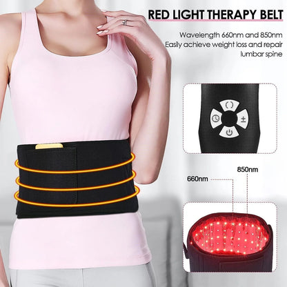 2 in 1 Laser Lipo LED Red Light Therapy Belt Pain Relief near Infrared Weight Loss