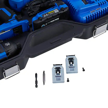 XTR 24-Volt 3-Tool Brushless Power Tool Combo Kit with Hard Case (2-Batteries Included and Charger Included)