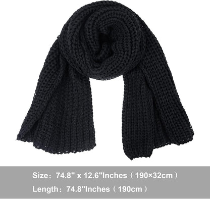 Women and Mens Winter Thick Cable Knit Wrap Chunky Long Warm Scarf